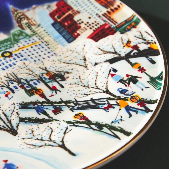 NWT 2023 Anthropologie Holiday In The City New York  Dessert Plate - Picture 2 of 3